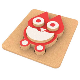 ND19_EL-810326 Ekologiczne klocki korkowe - Puzzle - Sowa