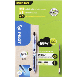 Zestaw długopis żelowy B2P Pilot czarny 10szt +