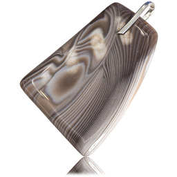 Krzemień Pasiasty Okazały Wisiorek Srebro 925 Unikat