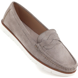 Półbuty damskie mokasyny zamszowe taupe Vice Versa 834280