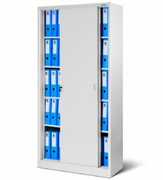 Szafa metalowa z drzwiami przesuwnymi KUBA: szara 90x185