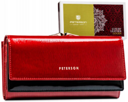 Portfel skórzany Peterson [DH] PTN 421028-SH czerwony
