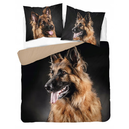 Komplet Pościeli Bawełnianej 220x200 Owczarek Ciemna Zwierzak