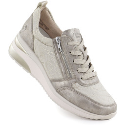 Sneakersy damskie na koturnie złote Remonte Rieker D2401-61