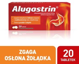 Alugastrin do ssania miętowe, 20 tabletek