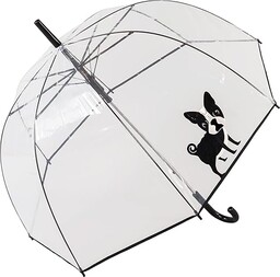 Parasol z przezroczystym nadrukiem buldog francuski, parasol automatyczny,