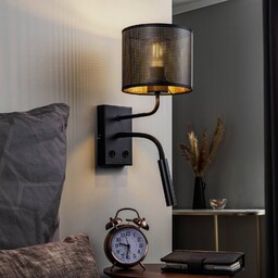Kinkiet Jovin Luminex, czarny, salon / jadalnia, metal,