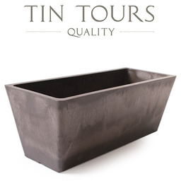 BRĄZOWA PROSTOKĄTNA DONICA Z KOMPOZYTU 35x14x13 cm
