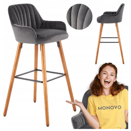 Pikowane Krzesło do Kuchni Jadalni H93 Popielate