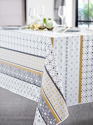 CALITEX Obrus ceratowy Riviera, szary, okrągły 140 cm