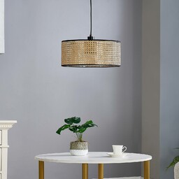 Lampa wisząca Lindby Otso, wysokość 17 cm, bambus,