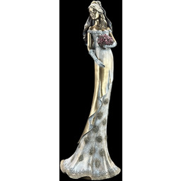 STATUETKA PANNA MŁODA Z BUKIETEM RÓŻ VERONESE (WU73410A4)