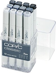 COPIC Classic Marker Zestaw 12 markerów "CG", profesjonalne