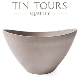 DONICA Z KOMPOZYTU W KSZTAŁCIE ŁÓDKI TAUPE 41x30x24