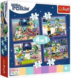 Puzzle 4w1- Wieczorne rytuały Treflików- Dobranoc, Trefliki