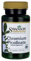 Swanson Chrom pikolinian 200mcg, 100 kapsułek