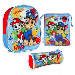Zestaw 3w1 Plecak 3D Worek Piórnik Psi Patrol