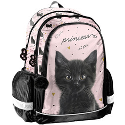 Paso Plecak szkolny Cat Black Kotek Kot Koteczek