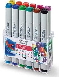 COPIC Classic Markers Zestaw 12 "Bright Colours", profesjonalne