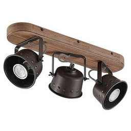 Lindby - Rubinjo 3 Lampa Sufitowa Wood/Black