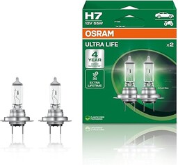 Osram Ultralife Żarówka Samochodowa, Biały, 2 x H7