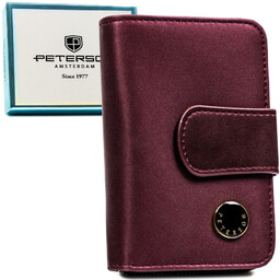 Fioletowy portfel damski ze skóry naturalnej i ekologicznej