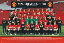 Plakat piłkarski Manchester United Team 12/13 z akcesoriami