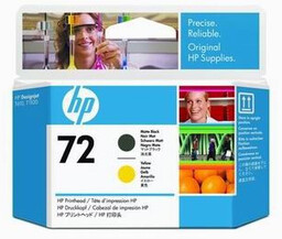 HP C9384A, 72 matowa czarna / żółty (matte