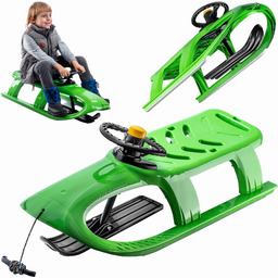 Sanki plastikowe z możliwością skrętu z kierownicą