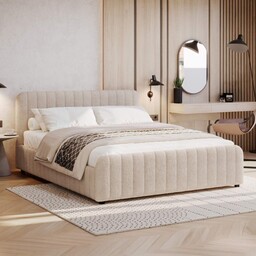 Łóżko tapicerowane z pojemnikiem SFG0167 120x200 Boucle Beżowy