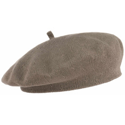 Beret Bawełniany Biskaya by Lipodo, ciemnobeżowy