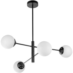 ŻYRANDOL LAMPA SUFITOWA WISZĄCA NOWOCZESNA CZARNA BIAŁE KULE