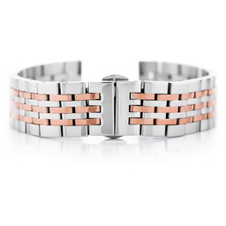 Bransoleta Pacific Model 4 srebrno róż.złota 22mm