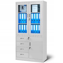 Biurowa przeszklona szafa z szufladami WIOLA, 900 x