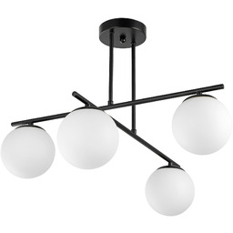 LAMPA SUFITOWA WISZĄCA ŻYRANDOL NOWOCZESNA CZARNA BIAŁE KULE