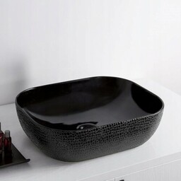 UMYWALKA CERAMICZNA 50x40x14 cm NABLATOWA,czarna skóra węża
