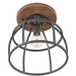 Lindby - Rutger Round Lampa Sufitowa Wood/Black