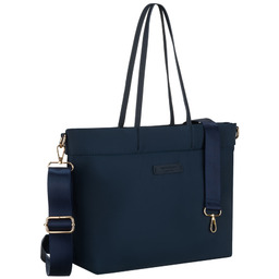 Shopperka damska w granatowym kolorze zamykana klipsem magnetycznym