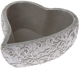 Betonowa osłona na doniczkę Lace heart grey, 18