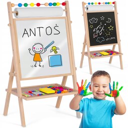 Tablica Dwustronna Edukacyjna Magnetyczna Kredowa Papier I Akcesoria