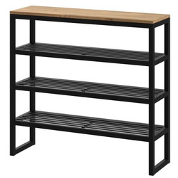 Półka na buty loft Medium metalowa z drewnianym