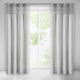 Eurofirany Firana 140x250 Grace szara z koronkową kryzą