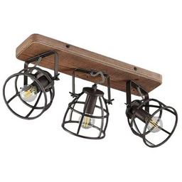 Lindby - Rutger 3 Lampa Sufitowa Wood/Black