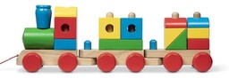 Duży drewniany Pociąg z Klockami klocki zabawka Melissa