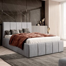Łóżko tapicerowane SFG0166 90x200 Welur Jasno szary #53