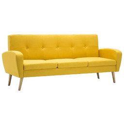 Elior Trzyosobowa sofa pikowana żółta Z7-Z31