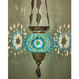 DEMMEX Turecka marokańska kolorowa mozaika boho wiszący świecznik