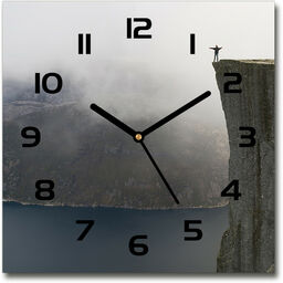 Zegar szklany kwadratowy Norweski klif
