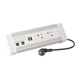 Blok biurkowy 2X2P+Z z gniazdem USB A+C gniazdo