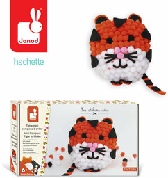 Janod, Zestaw kreatywny Tygrys z mini pomponów